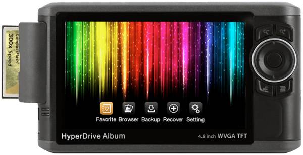 HyperDrive Album : un videur de cartes mémoire avec grand écran