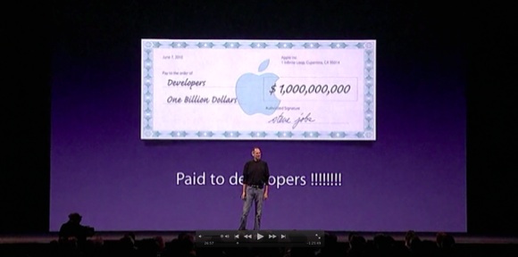 WWDC-2010-keynote-one-billion-dollars-check-for-developers